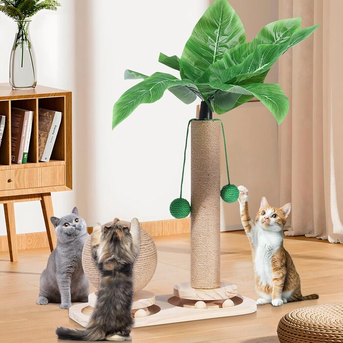 Кігтеточка-пальма Palme 2 в 1 з інтерактивними іграшками та кулями для котів
