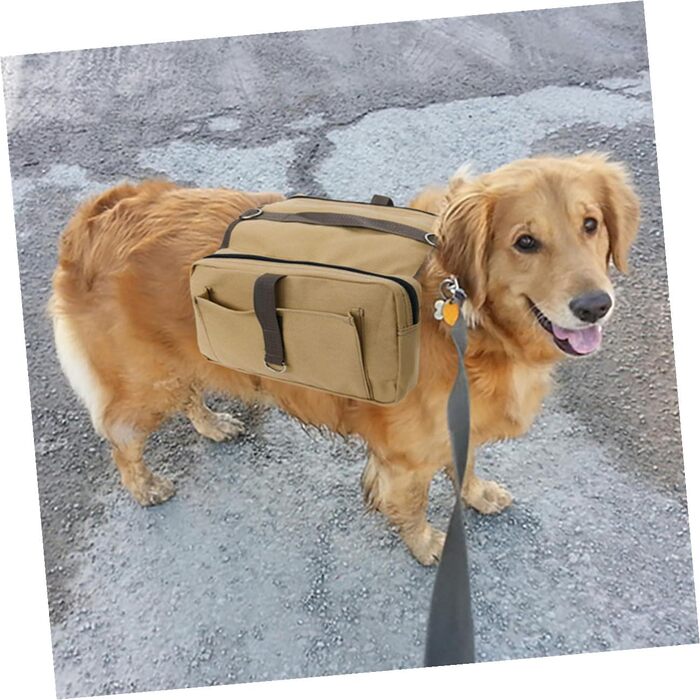 Рюкзак для собак NUOBESTY, регульований, з безпечним ременем, водонепроникний, дихаючий, для подорожей, кемпінгу, хакі