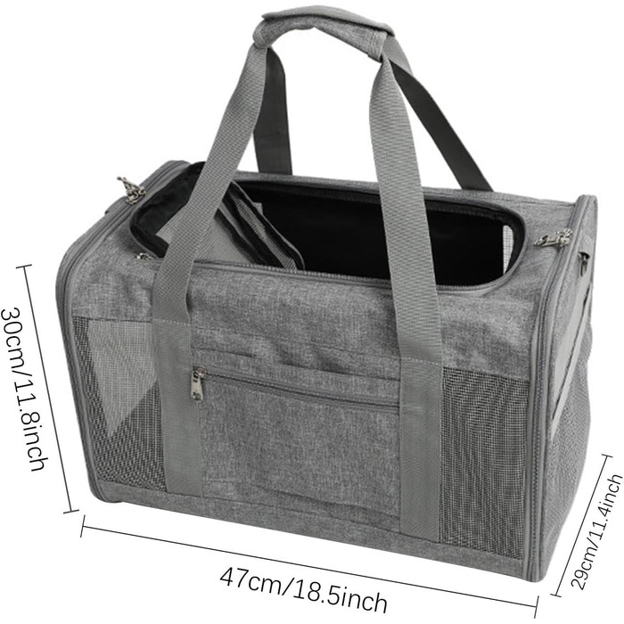 Транспортна переноска для тварин: регульована переноска для собак | складаний вольєр для собак | дихаючий дорожній вольєр з сіткою, прозорий (сірий)