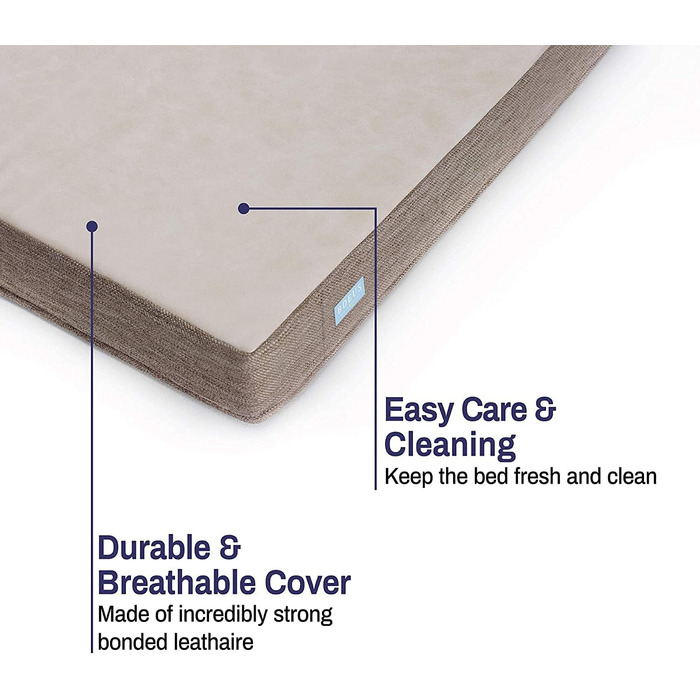 Ортопедичне лежанка для собак з гелевим шаром, водонепроникна, велика та маленька, знімний чохол, кушетка для собак (бежева, L)