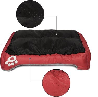 Ліжко для собак Lucky 60 см - м'яке, миється, для собак та котів (червоне)