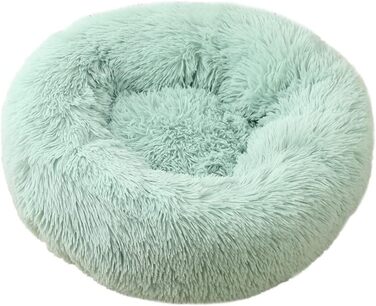 М'яке кругле ліжко для собак та котів Lukery з плюшу, зручне лежанка-подушка у формі пончика, м'яке ліжко для маленьких, середніх та великих тварин (80 см, фруктовий зелений)