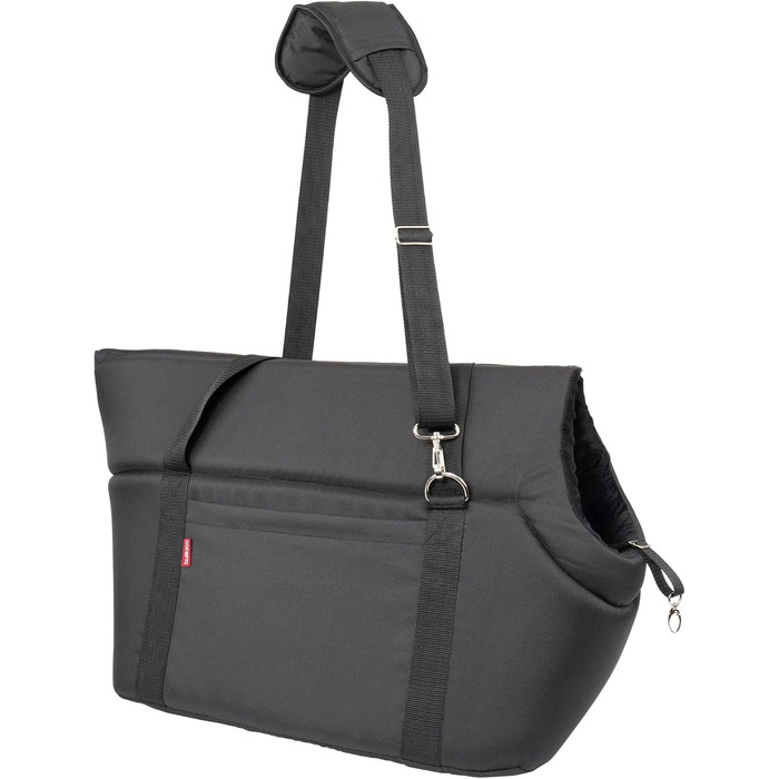 Сумка-переноска для собак та котів Boutique Zoo - L (12 кг) - чорна, Minky (52x35x39 см)