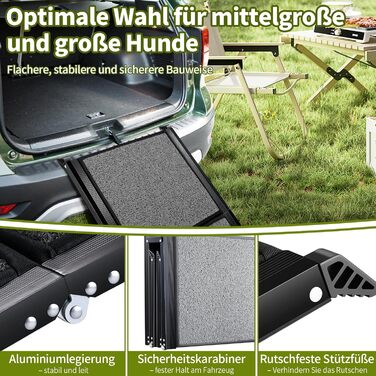 Рампа для собак Gimars 180 см, складана, для авто, вантажівок та SUV, до 110 кг