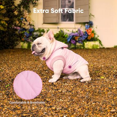 Теплий пуловер для собак Vecomfy з інтегрованим шлейкою, рожевий, XS (для маленьких собак та цуценят)