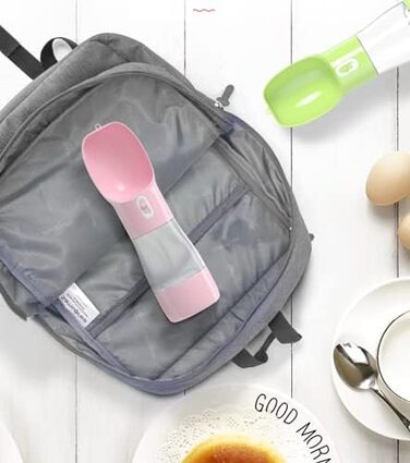 Водяна пляшка для собак Madeking: портативна, витокозахисна, з мискою для корму, для собак та котів (блакитна)