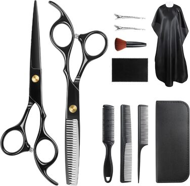 Професійний набір перукарських ножиць NEUTYPECHIC (11 шт.), з нагрудником. Набір для стрижки волосся з нержавіючої сталі, підходить для жінок, чоловіків, дітей та домашніх тварин.