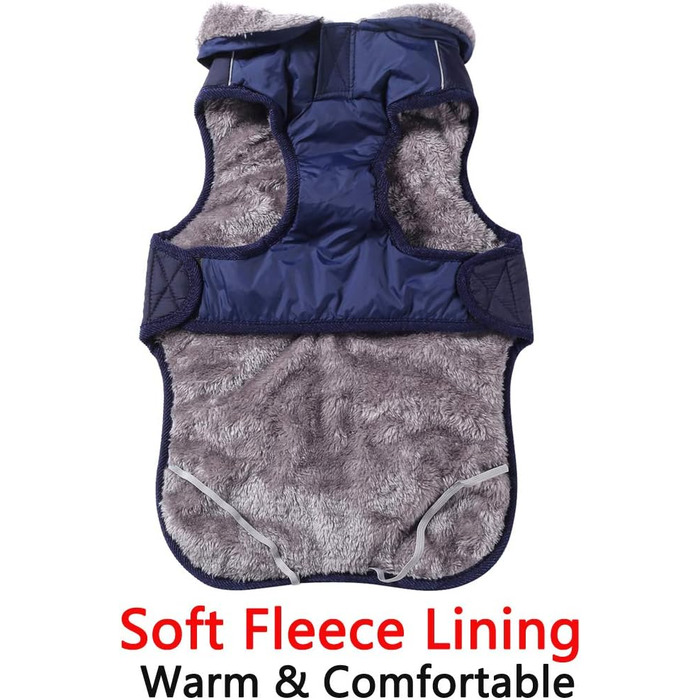 Флісова нашийникова стрічка JoyDaog для собак середніх порід, водонепроникна куртка для собак з бавовняної тканини для холодної зими (XL, Синій)