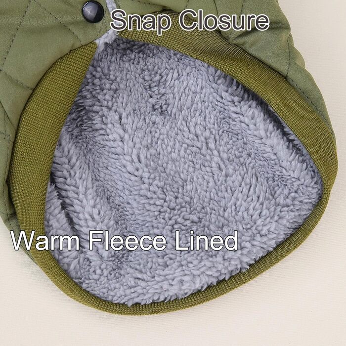 Зунеа Тепла куртка для собак маленьких та середніх порід, для коргі, з кільцем D, флісова підкладка, зимова куртка, захист від холоду, жилет, для цуценят, м'яка, для хлопчиків, такса, зелена, XXL Зелена