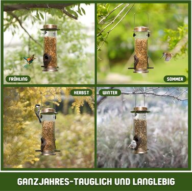 Годівниця для птахів Urban Deco з 2 годівницями, зелена, метал, 2 шт.