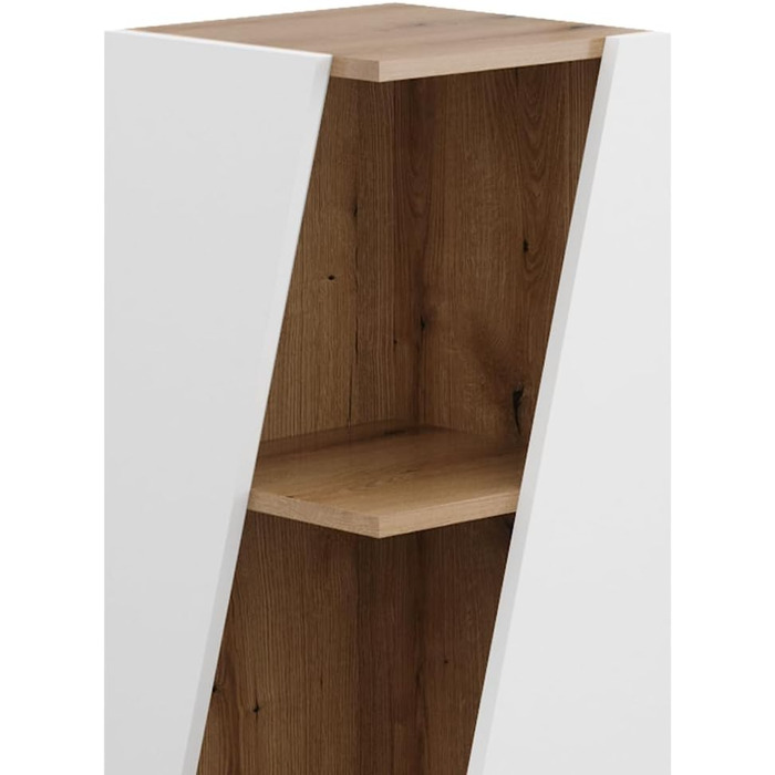 Пенал Vicco Benno, дуб, 31.6x70.5 см, з відкритими полицями, білий/artisan