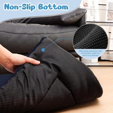 Крісло-ліжко для собак середніх порід Baodan, 90x60 см, миється, з антиковзною основою, блакитне