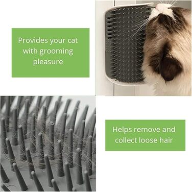 Щітка для котів, самостійний грумінг, для довгошерстих та короткошерстих котів, гребінець для догляду за шерстю, гачок для дверей, ніжок столу, кутів, маленька щітка для котів (рожевий, 8.5x13 см) 8.5x13 см Рожевий