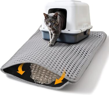 Килимок для котячого туалету Ondware, 117.8 x 66 см, двошаровий, водонепроникний (сірий)