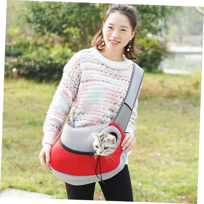 Сумка-переноска для тварин BESPORTBLE, червона, 45x12x30 см - для собак та котів