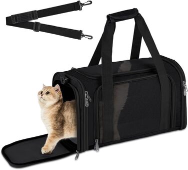 Складана переносна сумка-бокс для собак та котів VSSHE, 15 кг, чорна