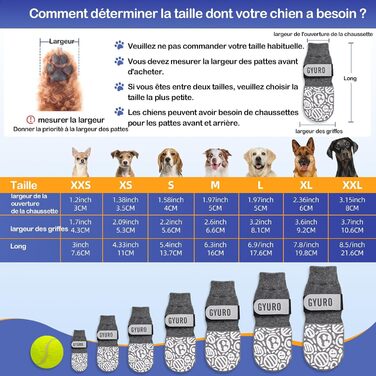Шкарпетки для собак з антиковзаючою поверхнею для дому, сірі (S) - захист лап, запобігання слизькості