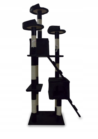 Високий когтеточка-комплекс Animel, чорний, 170 см, 7 рівнів, сизаль