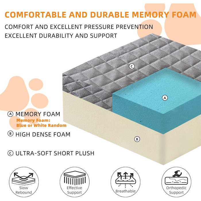 Автокрісло для собак з піни Memory Foam, для малих і середніх порід до 16 кг, швидкий відновлення форми, знімний і праний чохол, подорожній бокс для авто