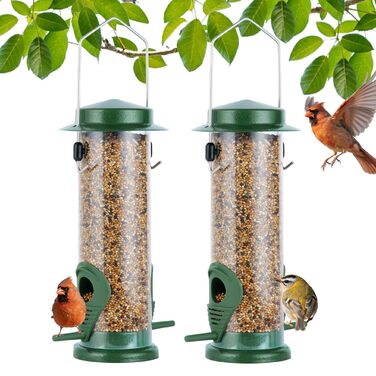 Годівниця для птахів Mixxidea з нержавіючої сталі, для саду та двору, 2 шт. (зелена)