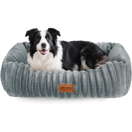 Ліжко для собак Nobleza, 65x55x20 см, сіре, з м'якою піною, знімний чохол, неслизьке дно