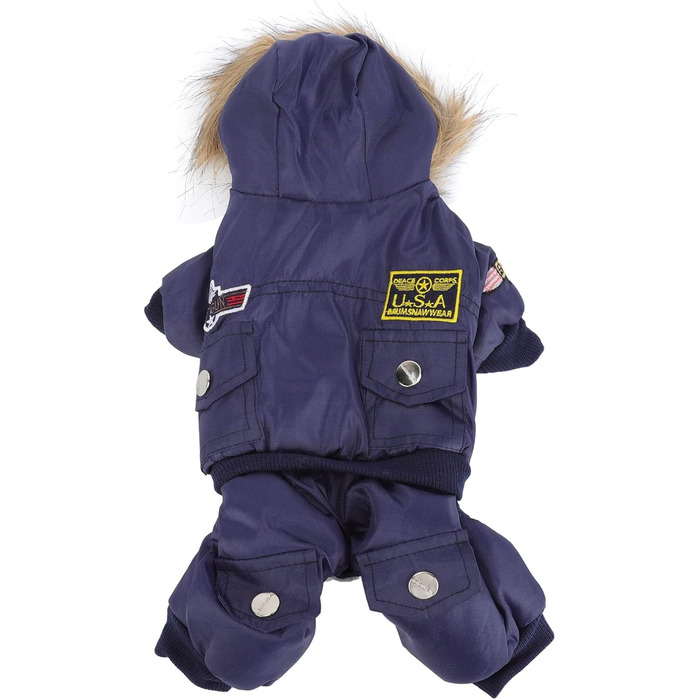 GLOGLOW Зимова куртка для собак, тепла куртка з капюшоном для маленьких собак (M), блакитна