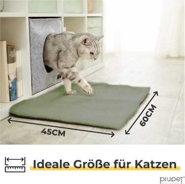 Самогріюча котяча деки I 60x45 см I Без струму I Котяча тепла деки I Деки для котів без струму | Аксесуари для котів | Самогріюча деки для котів (Біла) Біла Для котів (Зелена, Для котів)