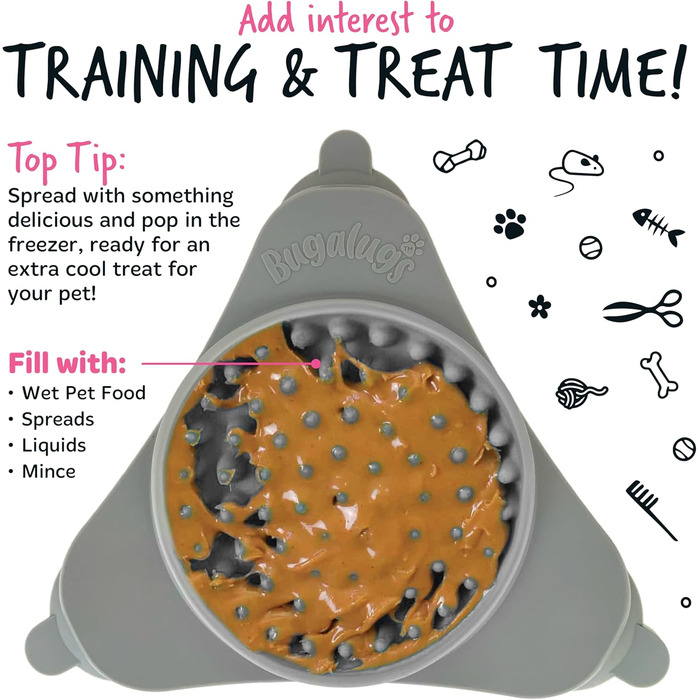 Licky Mats від Bugalugs для собак та котів: килимок для годування, зменшує стрес, 2 шт. + шпатель + щітка