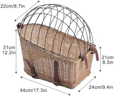 Фаркоп для тварин на велосипед - плетений кошик для котів та собак, транспортна клітка з металевим покриттям, кріплення до заднього колеса