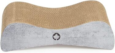 Котячий дряпак Satellite Small - чорний, з котячою м'ятою | Дряпак для котів з картону, бетонування | 37 x 10 x 23 см