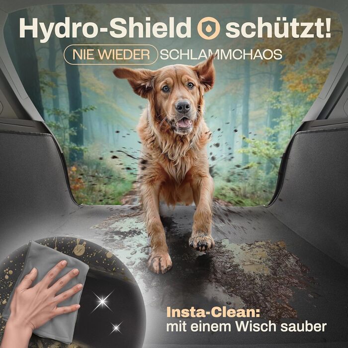 Захист для багажника автомобіля від бруду та подряпин для собак HELDENWERK, стежка, захист бокових стінок та краю, водовідштовхувальний, анти-царапин, універсальний, чорний (Basic)