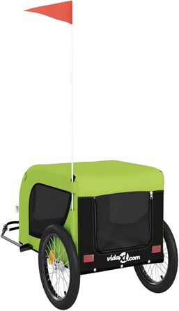 SECOLI Причіп для собак, візок для собак, буги для собак з відбивачем. Причіп для велосипеда для собак до 45 кг, зелений, 136 x 69 x 73.5 см