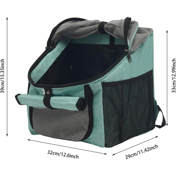 Складаний велосипедний кошик для собак та котів, дихаючий, з трьохшаровою сіткою, портативний, синього кольору