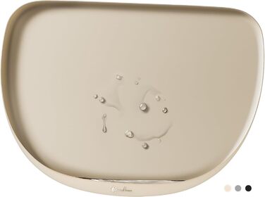 Килимок для годування собак та котів DownyPaws, неслизький, вологостійкий, з високим бортиком, 61 x 43 см (24x17', Мигдаль)