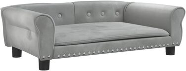 Крісло-ліжко для собак та котів, сірого кольору, 95x55x30 см, з м'якого велюру