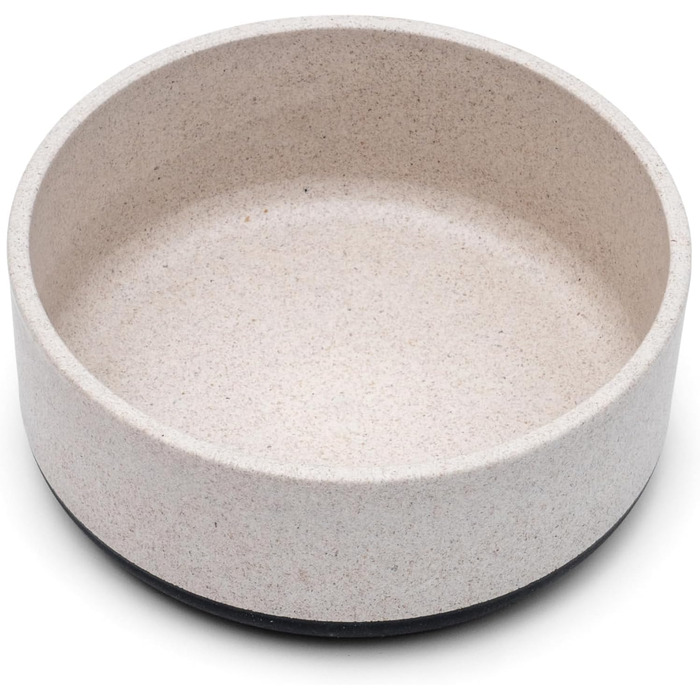 Миска для собак Titan Fuzzl з бамбука та гуми, 22 см, з антибактеріальним покриттям, неслизький дно, сіра, екологічна, довговічна, для середніх та великих собак (об'єм 0.8 л)