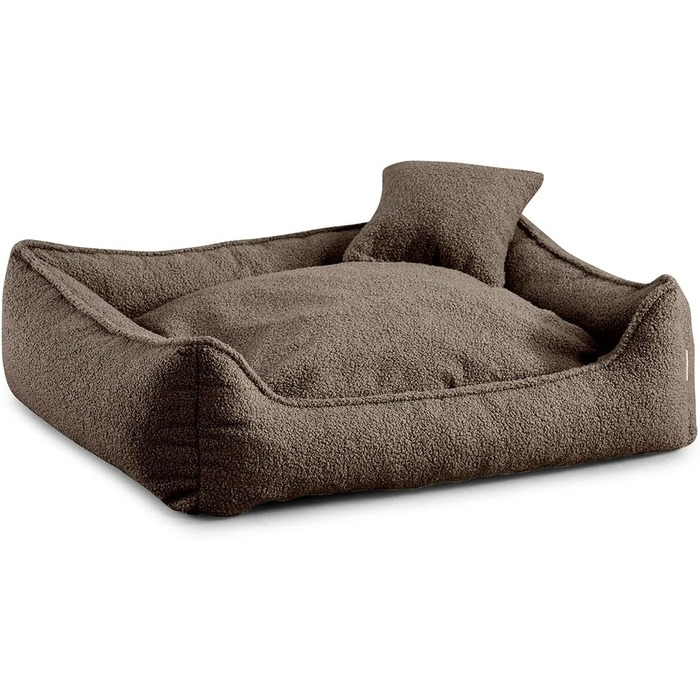Gutekissen® лежанка для собак середнього розміру - лежанка для собак, яку можна прати - з невеликим подушкою - вибір кольору та розміру (M - 80x70, Коричневий) M Коричневий
