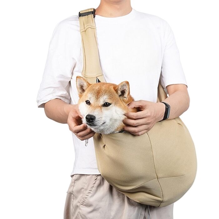 Сумка для собак | Дихаюча переноска для маленьких собак – регульовані плечові та нагрудні ремені, легке аксесуар для вигулу, подорожей, щоденних прогулянок, хакі