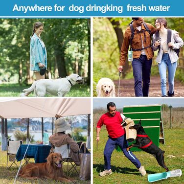 Портативна пляшка для води для собак SHAFGO 540 мл з підставкою, для подорожей, без розливання, для прогулянок