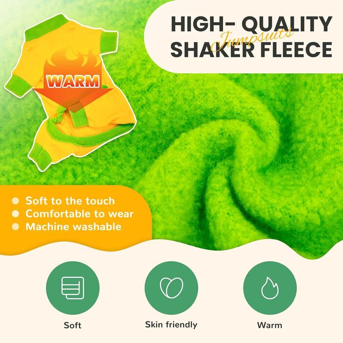 Піжама для собак маленьких порід, фліс, теплий пуловер, комплект 2 шт., X-Small (довжина спини до 22 см), зелений