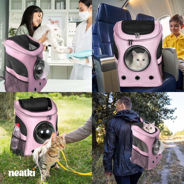 Рюкзак-переноска для тварин Pink: зручний, з вентиляцією, для подорожей