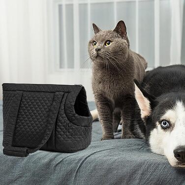 Сумка-переноска для собак та котів, бавовна, чорна, легка, для транспортування, для цуценят та малих собак