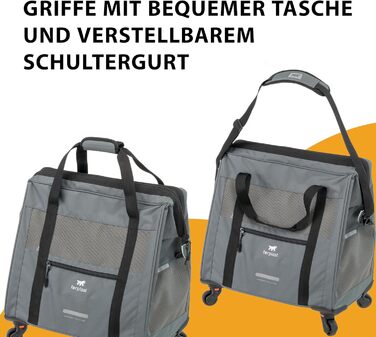 Транспортна переноска для собак та котів Ferplast Voyager Trolley, біла, з висувним ручками та колесами, до 15 кг, 46x26x48 см