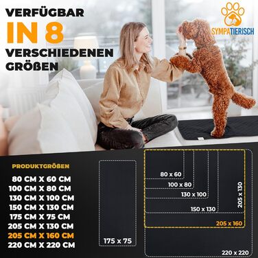 Водонепроникний килимок для собак SympaTierisch - захист дивану та ліжка - великий розмір (205 x 160 см)
