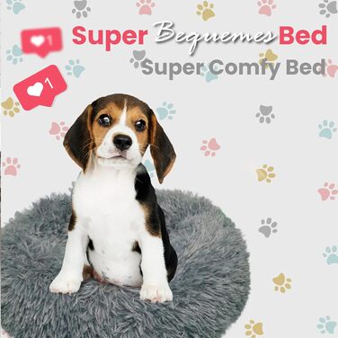 DEFACTO Лежанка для собак, м'який лежак для тварин, лежанка-кошик з високими бортиками, неслизьке дно, розмір 3XL (120x120 см), антрацит