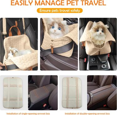 Травельник для собак та котів ALLSOPETS: сумка-переноска на плечі, автокрісло, з безпечним ременем та кишенями, для подорожей з маленькими тваринами, білий (хакі)