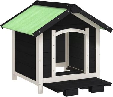 vidaXL Будка для собак сіра 65x65x61,5 см з масиву сосни