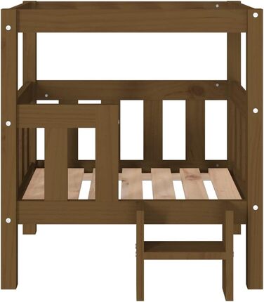 vidaXL Ліжко для собак з масиву сосни, медово-коричневе, 65,5x43x70 см