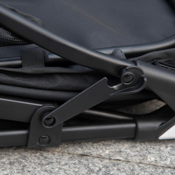 PawHut Buggy для собак та котів, чорний, 83x55x101 см, складна конструкція, EVA колеса, регульований кермо, корзина