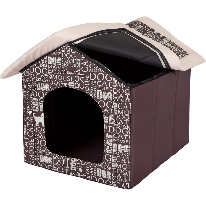 Будка для собак, лежанка для собак, хатинка для собак, хатинка для котів Mittle L, 52x46 см (76x72x74 см, з написом)